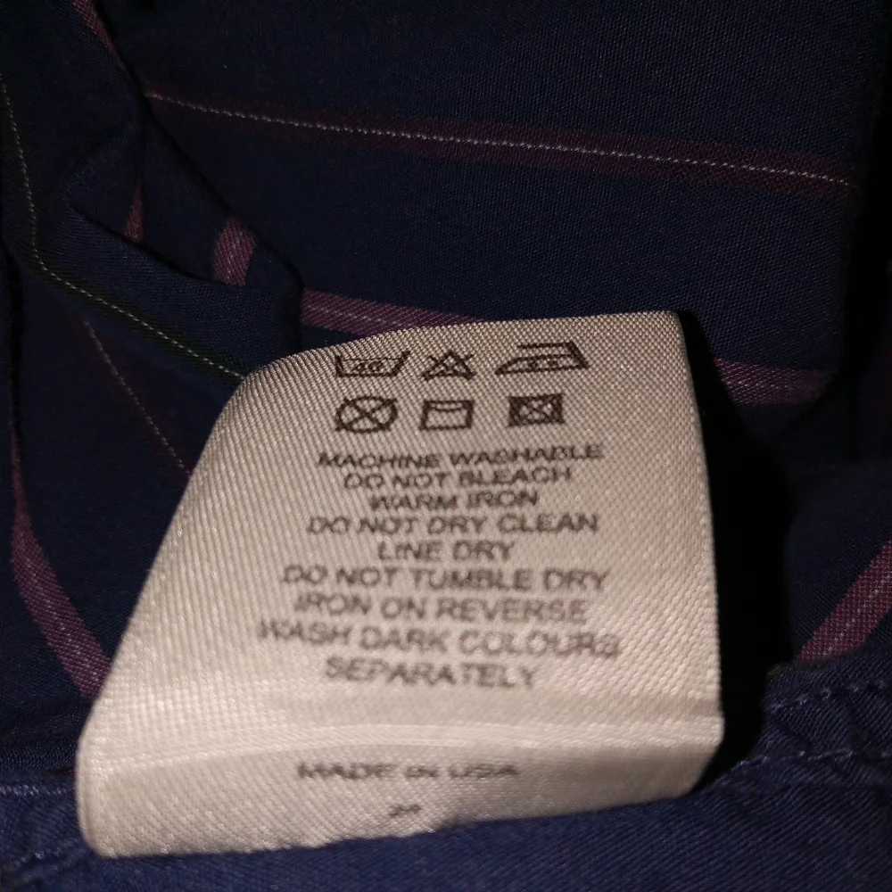 Burberry London Navy Striped Long Sleeve Shirt Mens Large - Picture 6 of 9